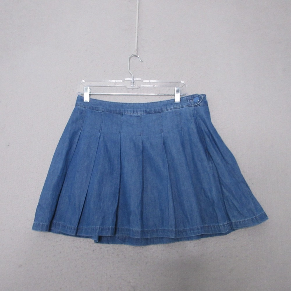 American Eagle Mini Skirt‎ 12 Chambray Pleated High Rise Y2K Preppy Academia NWT